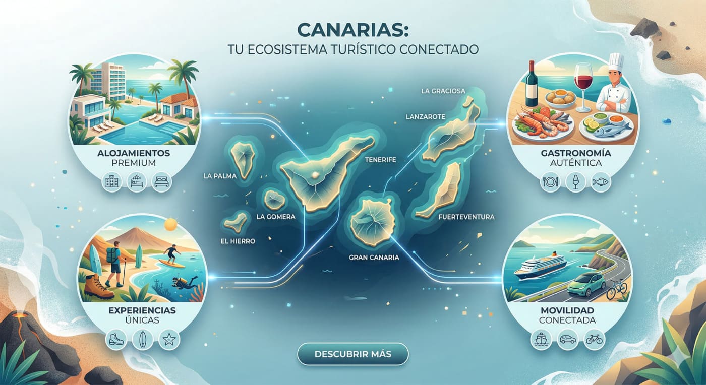 Ecosistema digital turístico conectado entre islas y categorías en Canarias