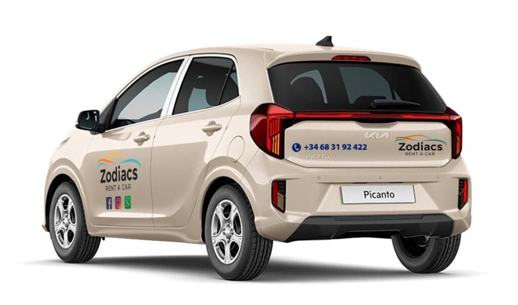 Kia Picanto beige de Zodiacs Rent a Car para alquiler de coches en Fuerteventura