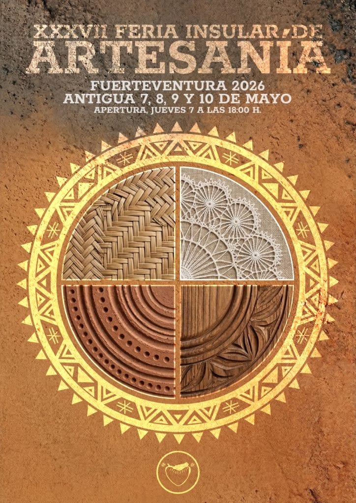 Cartel oficial de la XXXVII Feria Insular de Artesanía Fuerteventura 2026 en Antigua