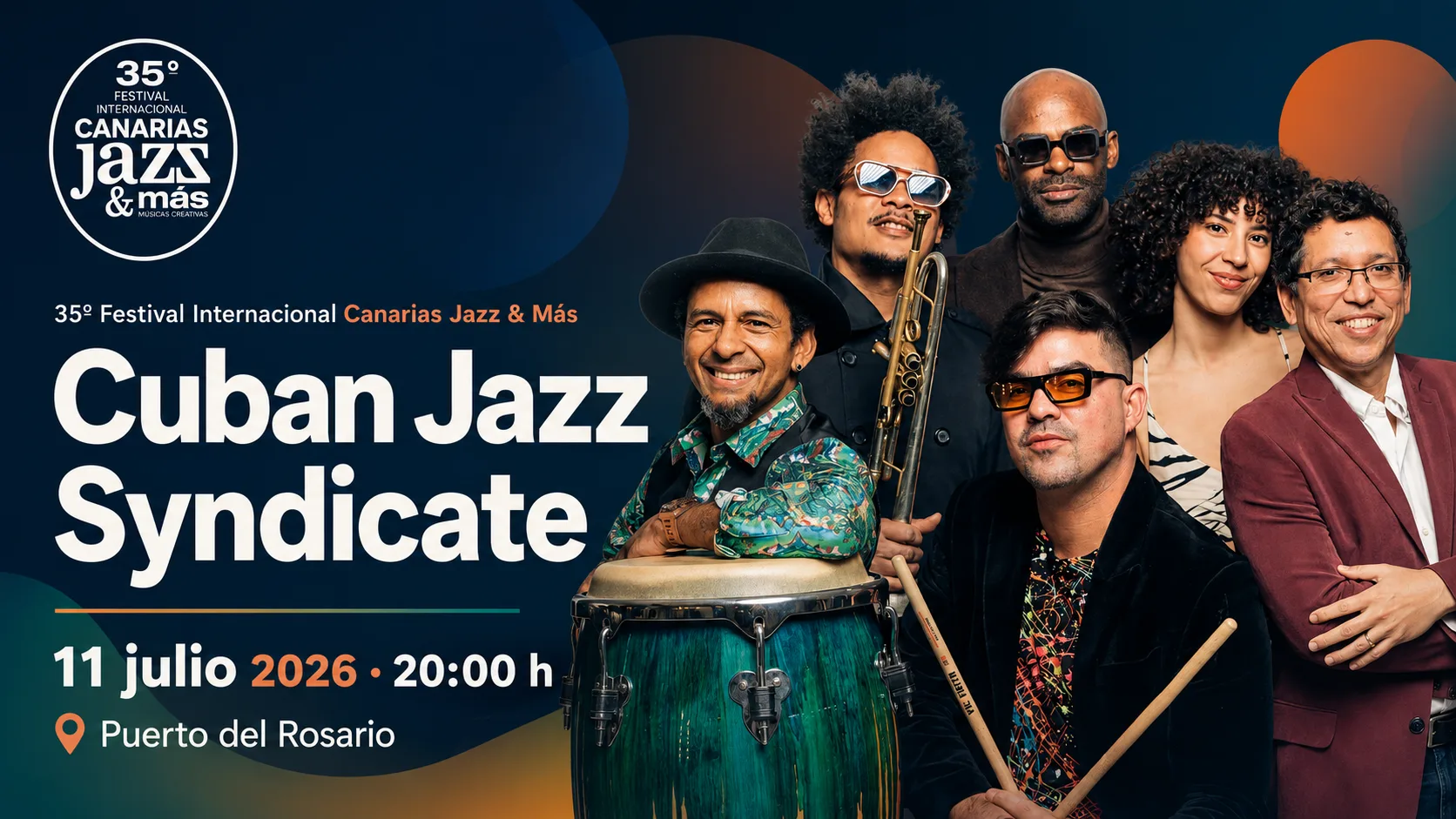 Portada del 35º Festival Internacional Canarias Jazz & Más en Fuerteventura con Cuban Jazz Syndicate