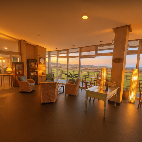 Salón interior con vistas – Restaurante Algo Más, Caleta de Fuste