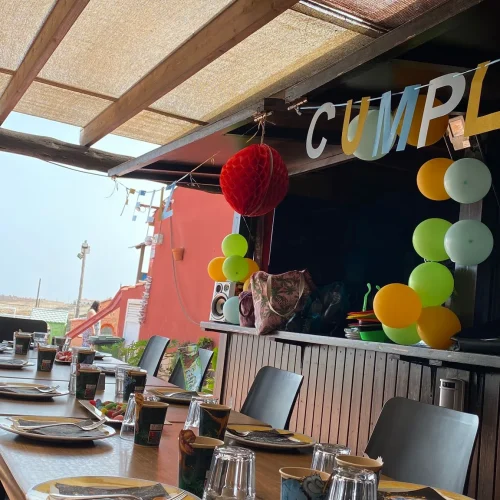 Salón de eventos decorado para cumpleaños en Restaurante Don Pepe, Fuerteventura